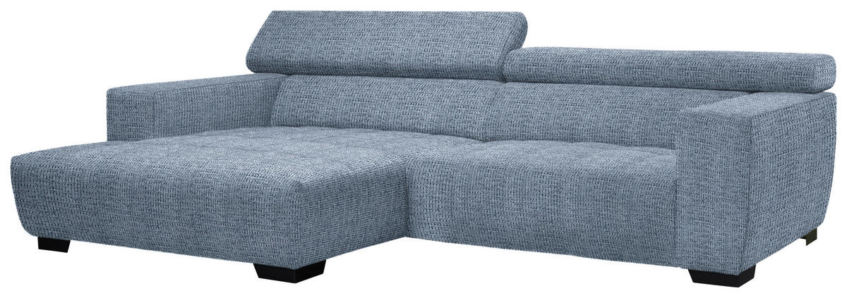 ECKSOFA in Webstoff Blau  - Blau/Schwarz, Konventionell, Textil/Metall (182/279cm) - Hom`in