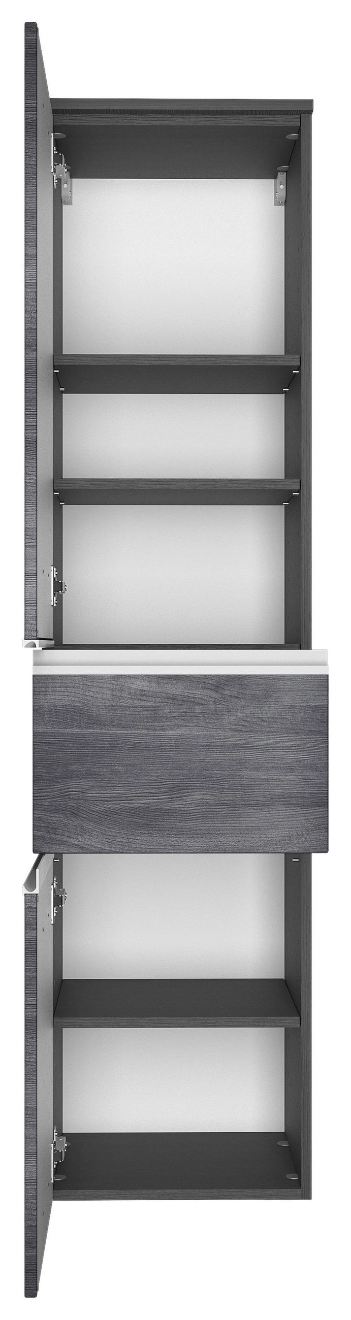 HOCHSCHRANK 40/154/35 cm  - Silberfarben/Alufarben, Basics, Holzwerkstoff/Kunststoff (40/154/35cm) - Held