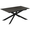 ESSTISCH Grau, Schwarz rechteckig  ausziehbar  - Schwarz/Grau, Design, Keramik/Holzwerkstoff (160-200/90/76cm) - Carryhome