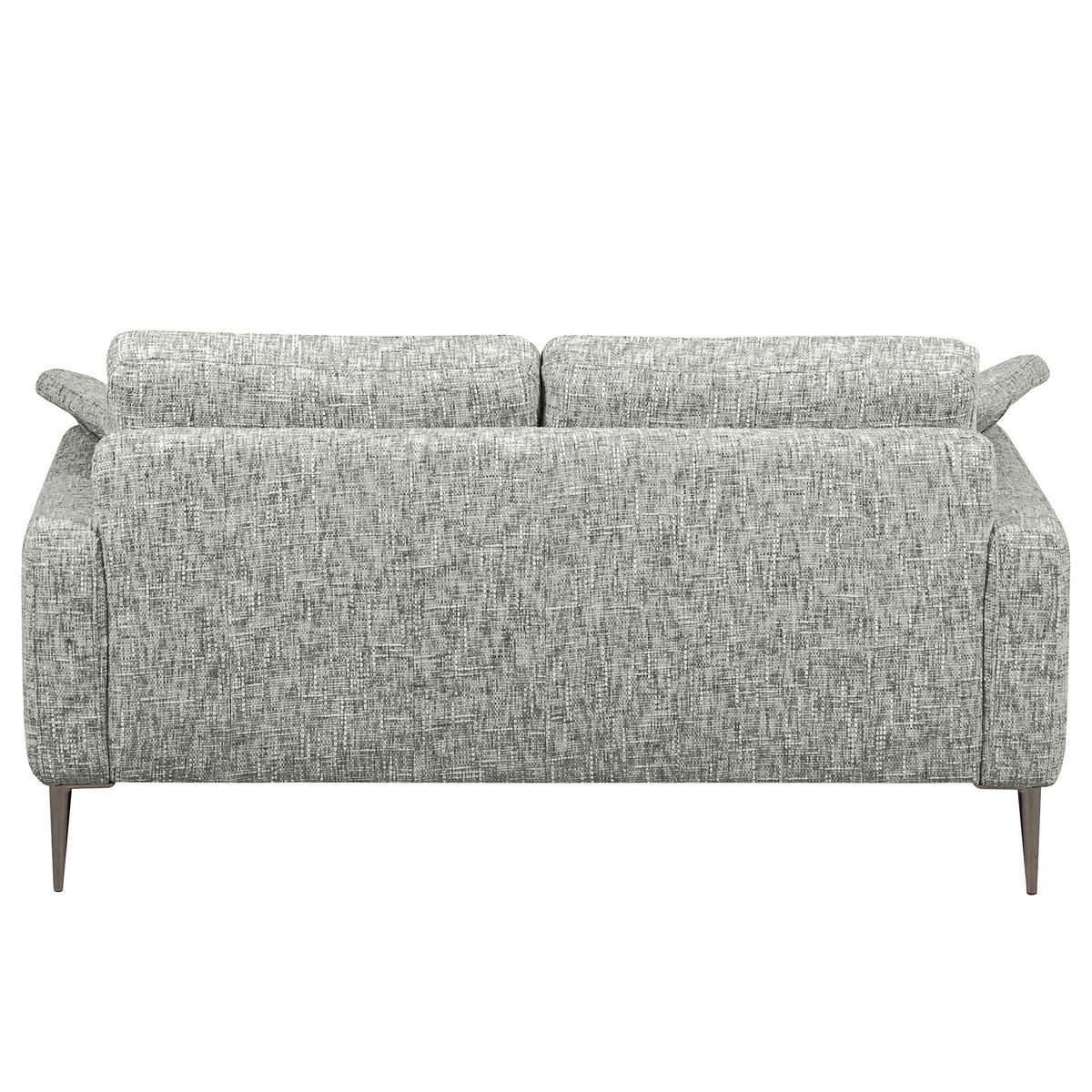 2-SITZER-SOFA Webstoff Grau  - Schwarzchrom/Grau, Design, Textil/Metall (157/85/92cm) - Livetastic