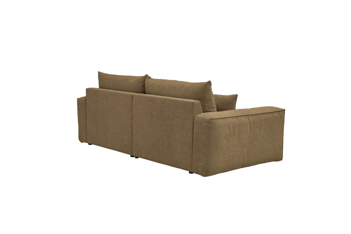 BIGSOFA Chenille Taupe  - Taupe/Schwarz, MODERN, Kunststoff/Textil (255/76/117cm) - Milino
