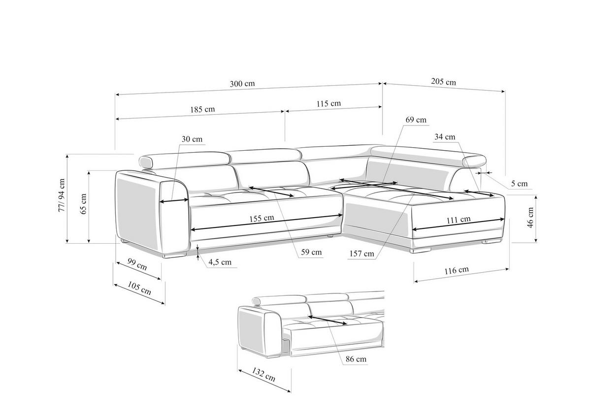 ECKSOFA Beige Struktur  - Beige/Schwarz, Design, Kunststoff/Textil (284/205cm) - Xora