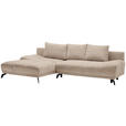 ECKSOFA in Chenille Beige  - Beige/Schwarz, MODERN, Textil/Metall (182/290cm) - Hom`in