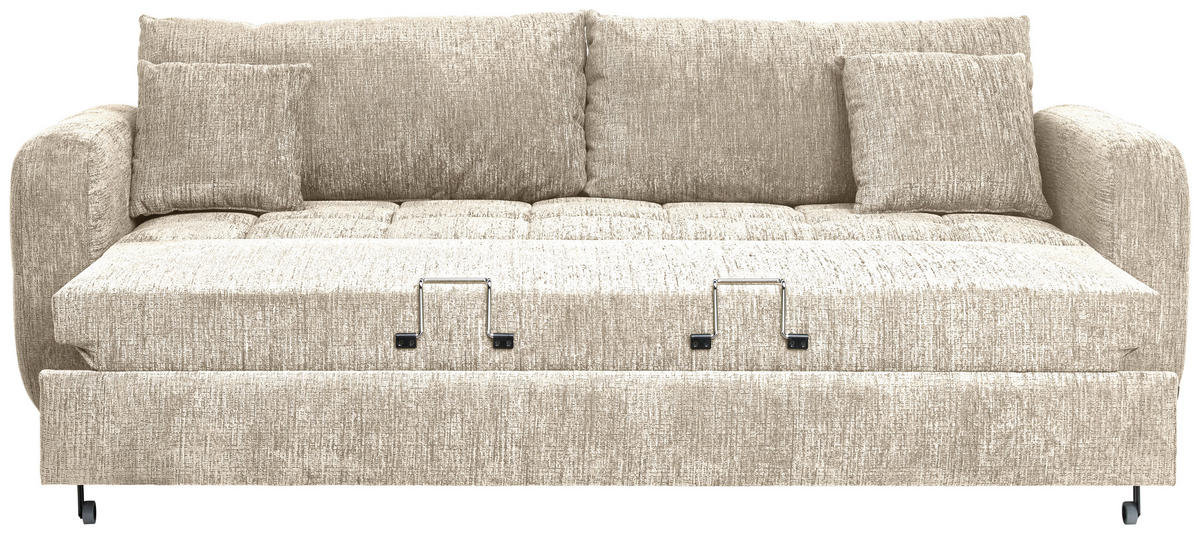 SCHLAFSOFA in Textil Naturfarben  - Schwarz/Naturfarben, Design, Holz/Textil (236/88/101cm) - Stylife
