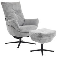 SET SCAUNE DE RELAXARE in metal, textil gri, negru  - negru/gri, Design, metal/textil (77/100/78cm) - Carryhome