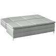 BOXSPRINGSOFA in Flachgewebe Hellgrau  - Chromfarben/Hellgrau, Design, Textil/Metall (200/93/107cm) - Novel