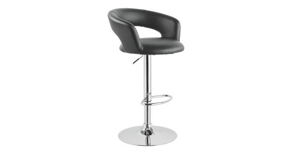 BARHOCKER in Metall, Textil Schwarz, Chromfarben - Chromfarben/Schwarz, Design, Textil/Metall (58/86-107/57cm) - Xora