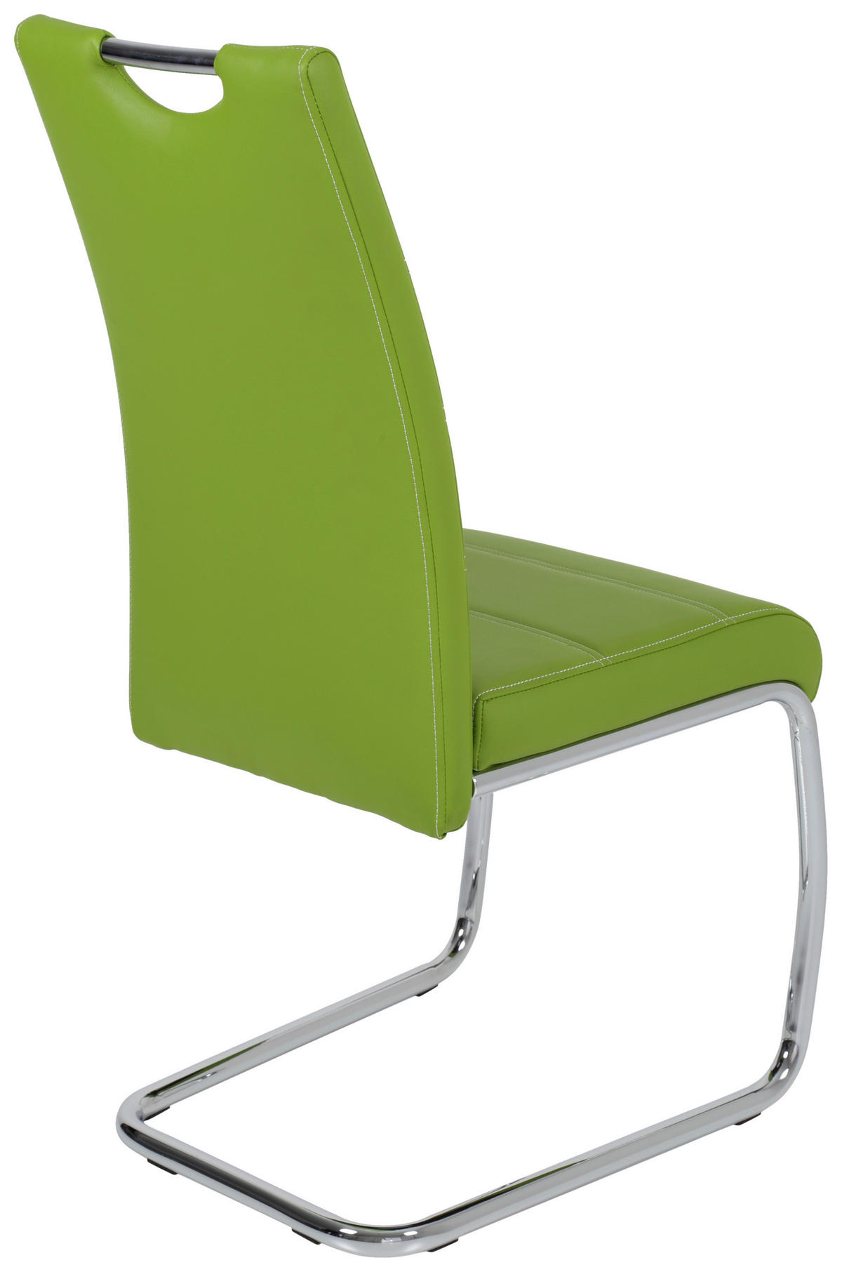 SCHWINGSTUHL  in Lederlook  - Chromfarben/Weiß, Design, Textil/Metall (43/98/59cm) - Carryhome