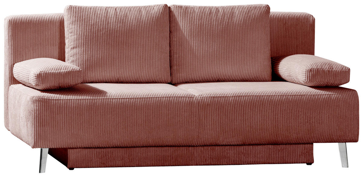 SCHLAFSOFA in Cord Rosa  - Rosa, Modern, Textil/Metall (193/85/88cm) - Novel