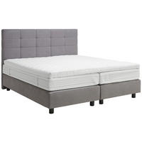 BOXSPRINGBETT in Webstoff Grau  - Schwarz/Grau, Design, Holz/Textil (180/200cm) - Joka