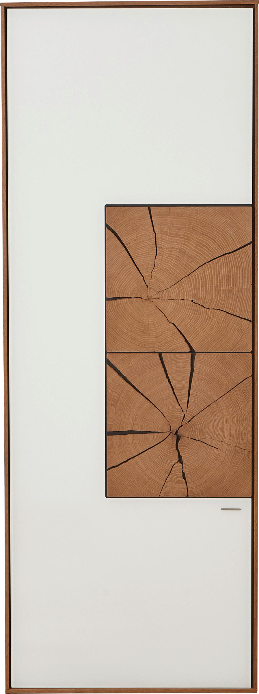 HÄNGEELEMENT Kerneiche vollmassiv Weiß, Eichefarben  - Eichefarben/Weiß, Design, Glas/Holz (50/137/39cm) - Valnatura