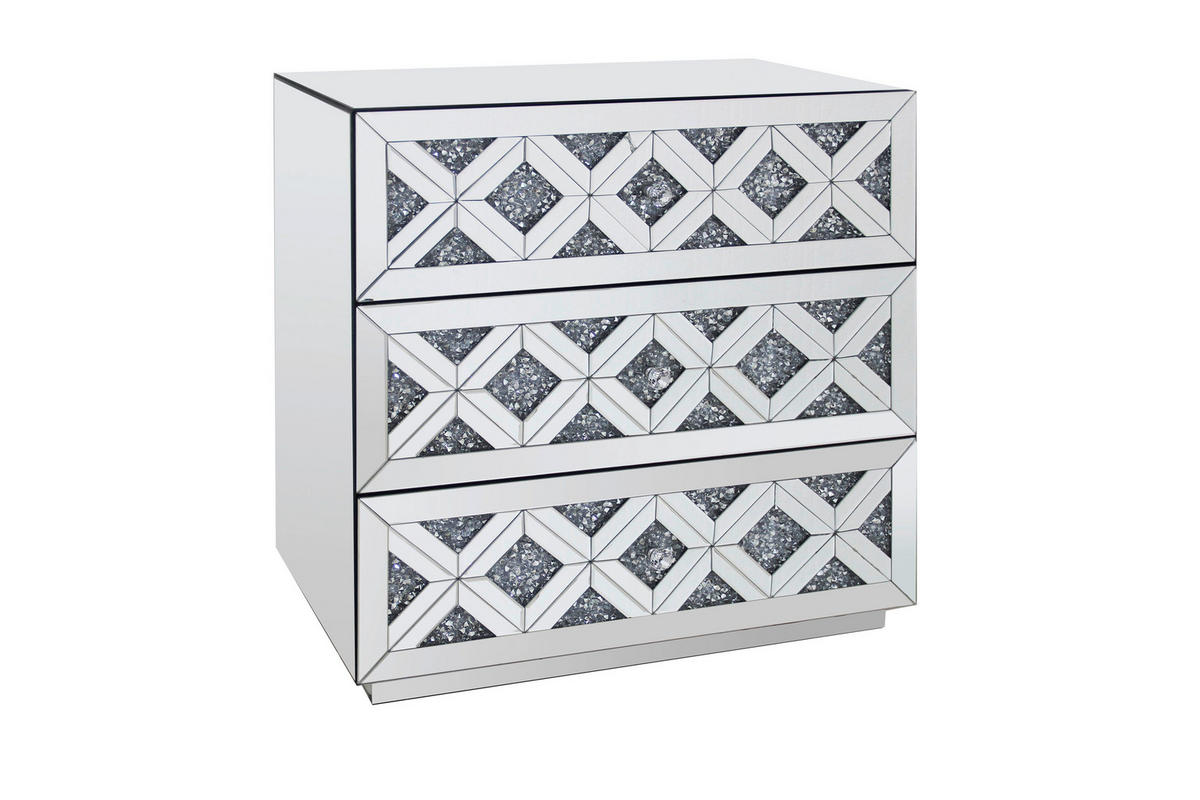 KOMMODE 80,5/81/40,5 cm Silberfarben  - Silberfarben, Trend, Glas/Holzwerkstoff (80,5/81/40,5cm) - Ambia Home