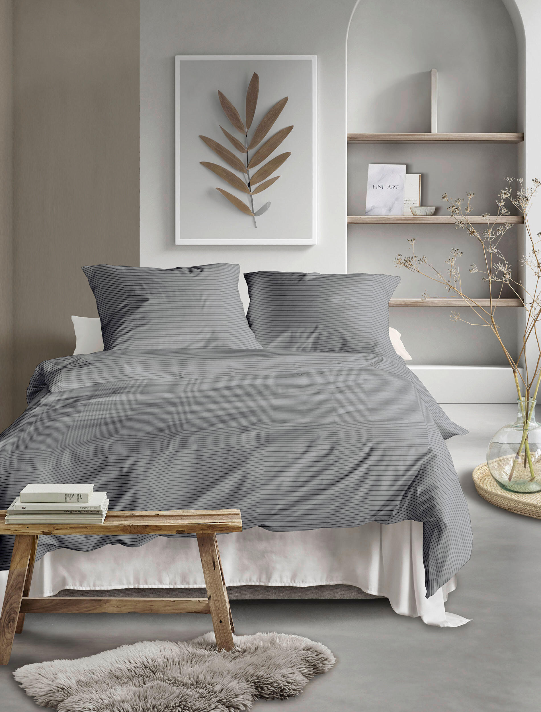 BETTWÄSCHE Makosatin 140/200 cm  - Grau, KONVENTIONELL, Textil (140/200cm) - Irisette