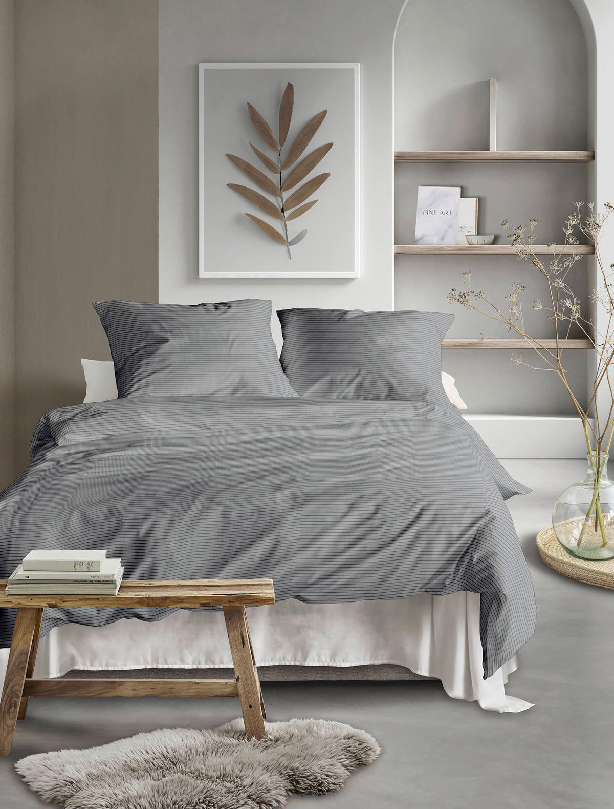 BETTWÄSCHE Makosatin 135/200 cm  - Grau, KONVENTIONELL, Textil (135/200cm) - Irisette