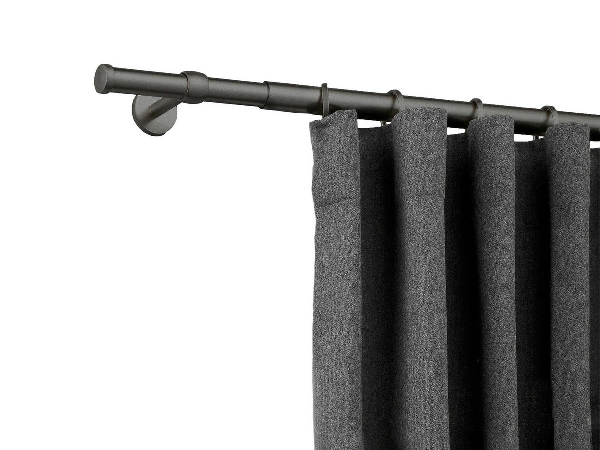 VORHANGSTANGENSET 210 cm  - Anthrazit, Basics, Metall (210cm)