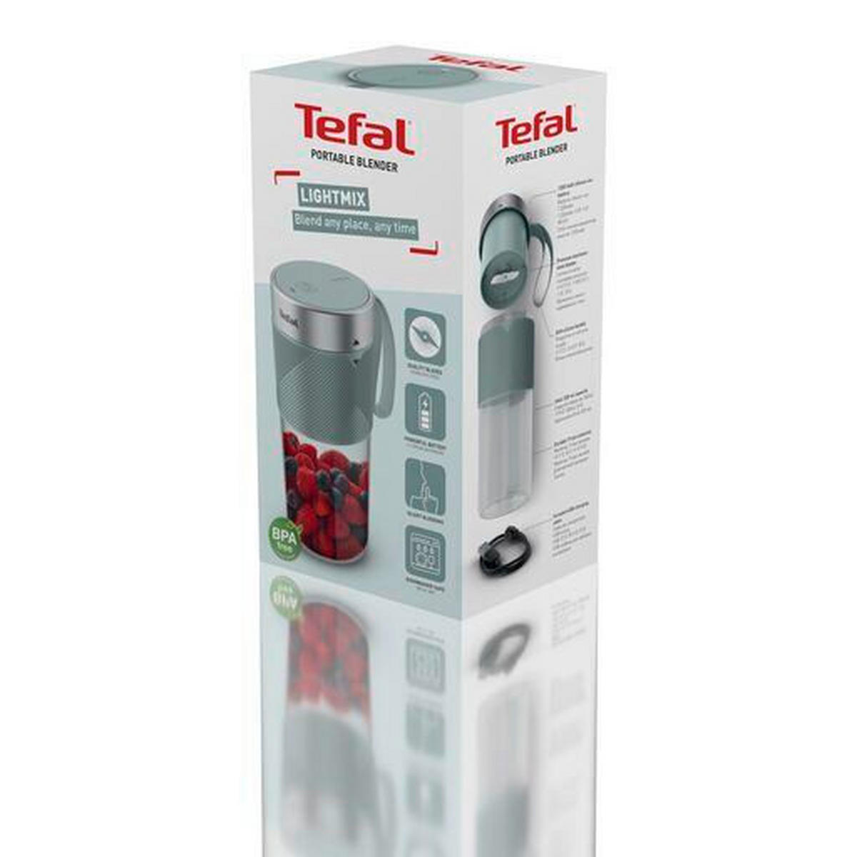 MEŠALNIK ZA SMOOTHIE - sivomodra, Basics, umetna masa (0.3l) - Tefal