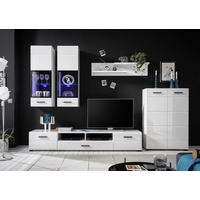 ANSAMBLU MOBILIER CAMERA DE Z in alb  - alb/antracit, Modern, plastic/sticlă (285/190/40cm) - Xora