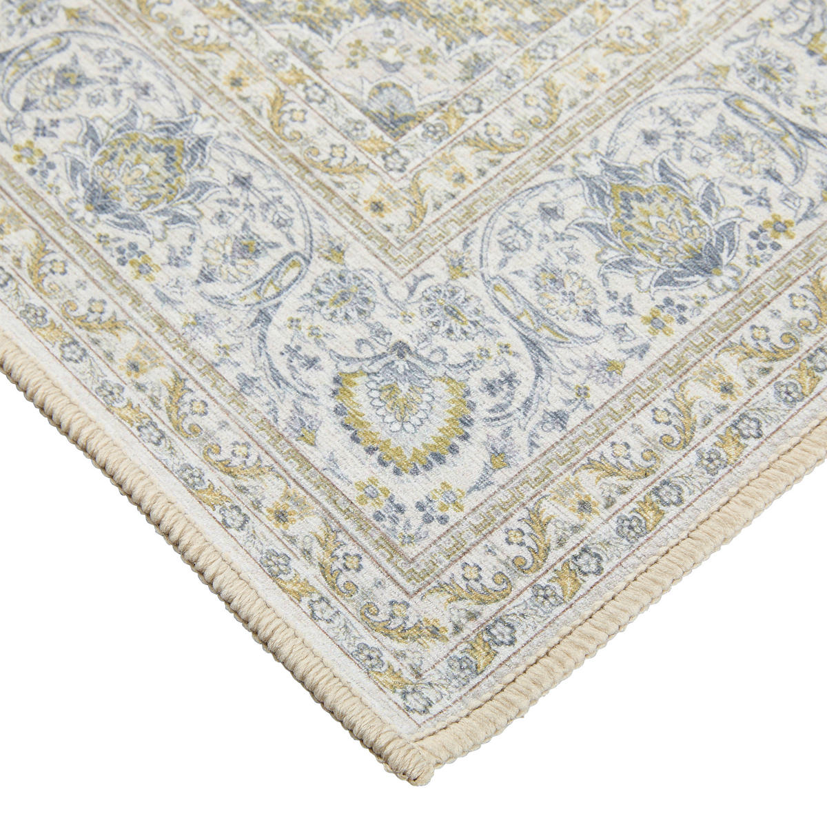 VINTAGE-TEPPICH Leo 130/190 cm  in Creme, Gelb, Pastellblau  - Pastellblau/Gelb, Design, Kunststoff/Textil (130/190cm) - Novel