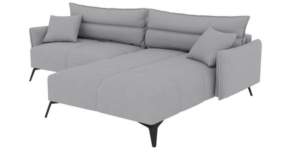 ECKSOFA  in Cord Hellgrau  253/180 cm  - Hellgrau/Schwarz, KONVENTIONELL, Textil/Metall (253/180cm) - Carryhome