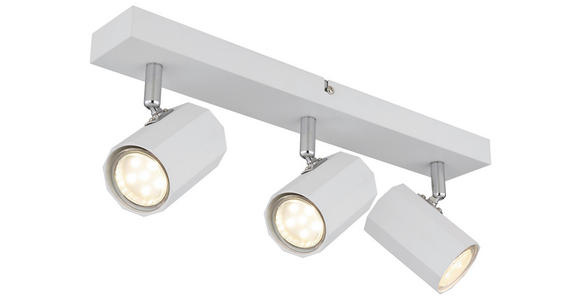 DECKENLEUCHTE 39/6/14,5 cm  - Weiß, Design, Metall (39/6/14,5cm) - Novel