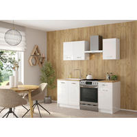 KÜCHENLEERBLOCK 184 cm   in Weiß  - Chromfarben/Weiß Hochglanz, Design, Holzwerkstoff/Metall (184cm) - MID.YOU