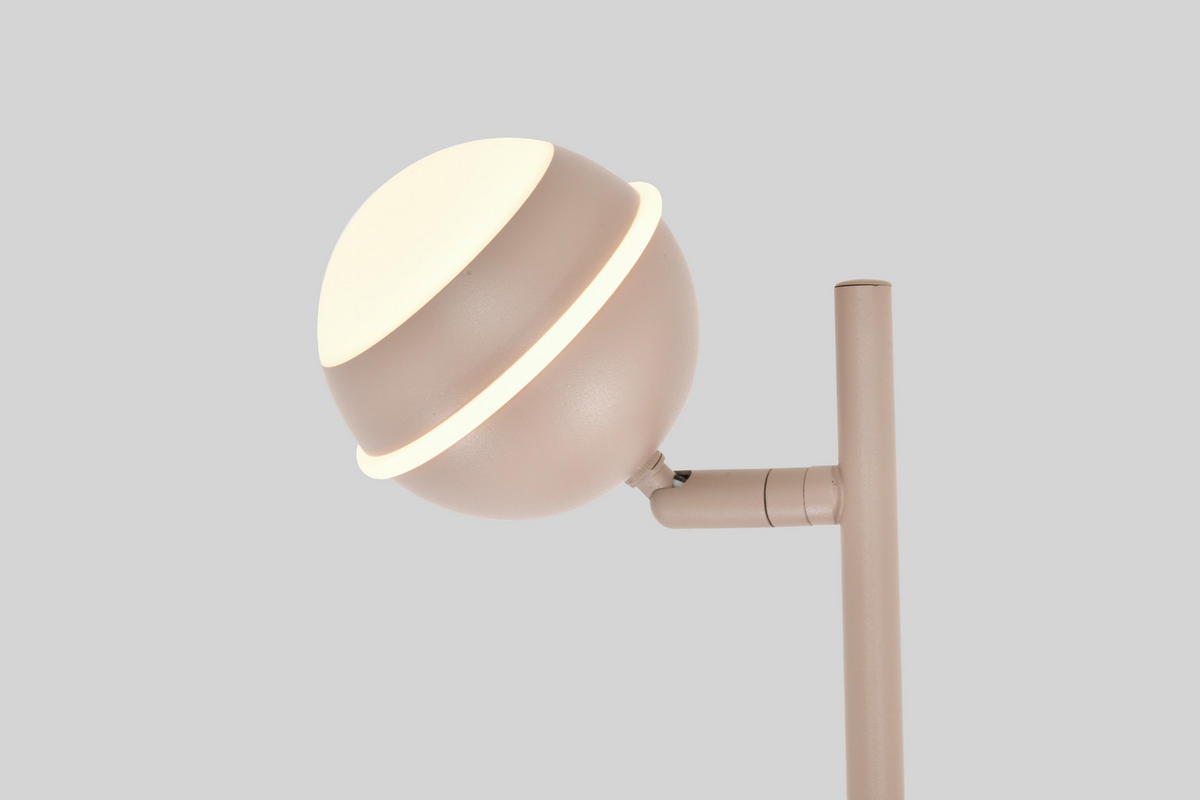 LED-STEHLEUCHTE Biarritz 25/140/25 cm  - Sandfarben/Schwarzchrom, Design, Kunststoff/Metall (25/140/25cm)