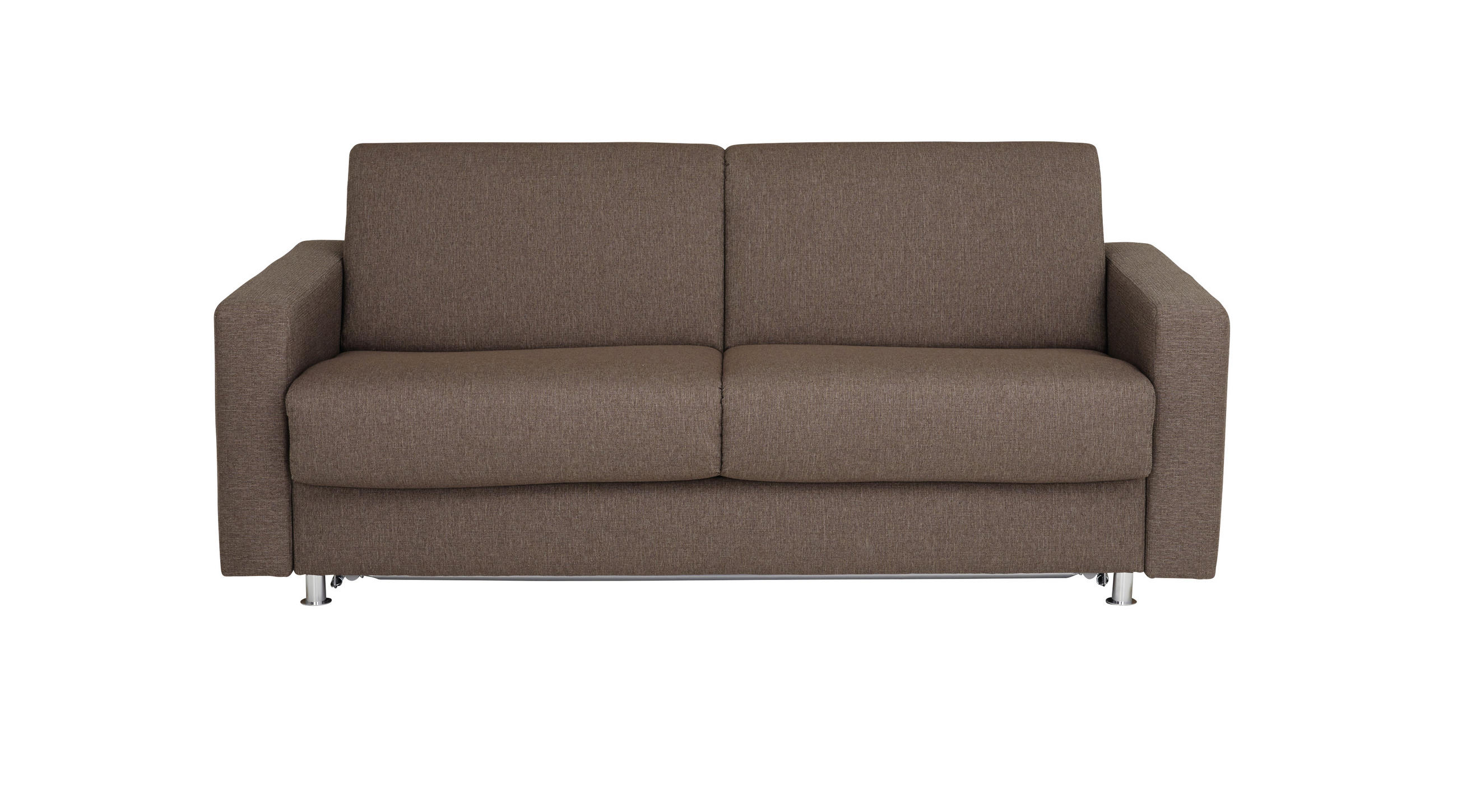 SCHLAFSOFA Flachgewebe Braun  - Chromfarben/Braun, KONVENTIONELL, Textil/Metall (195/84/100cm) - Bali