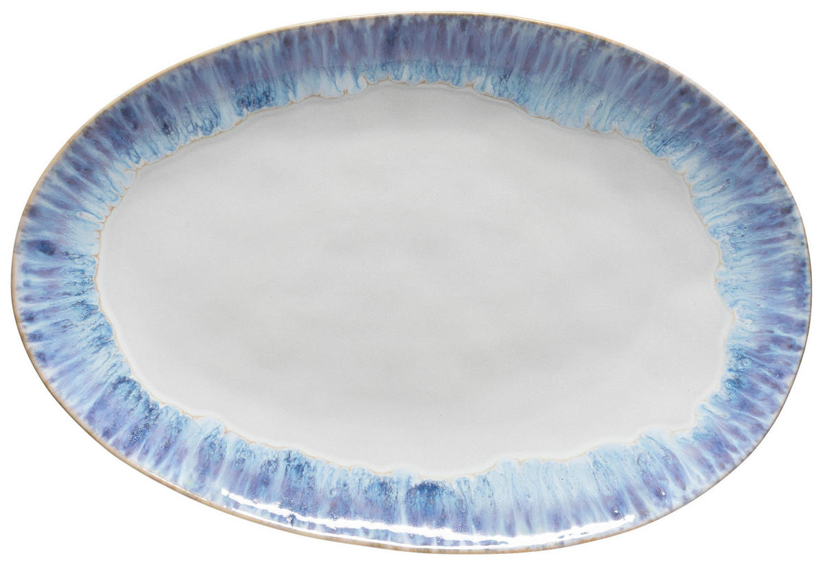 SERVIERPLATTE - Weiß/Hellblau, Basics, Keramik (41/28cm) - Costa Nova