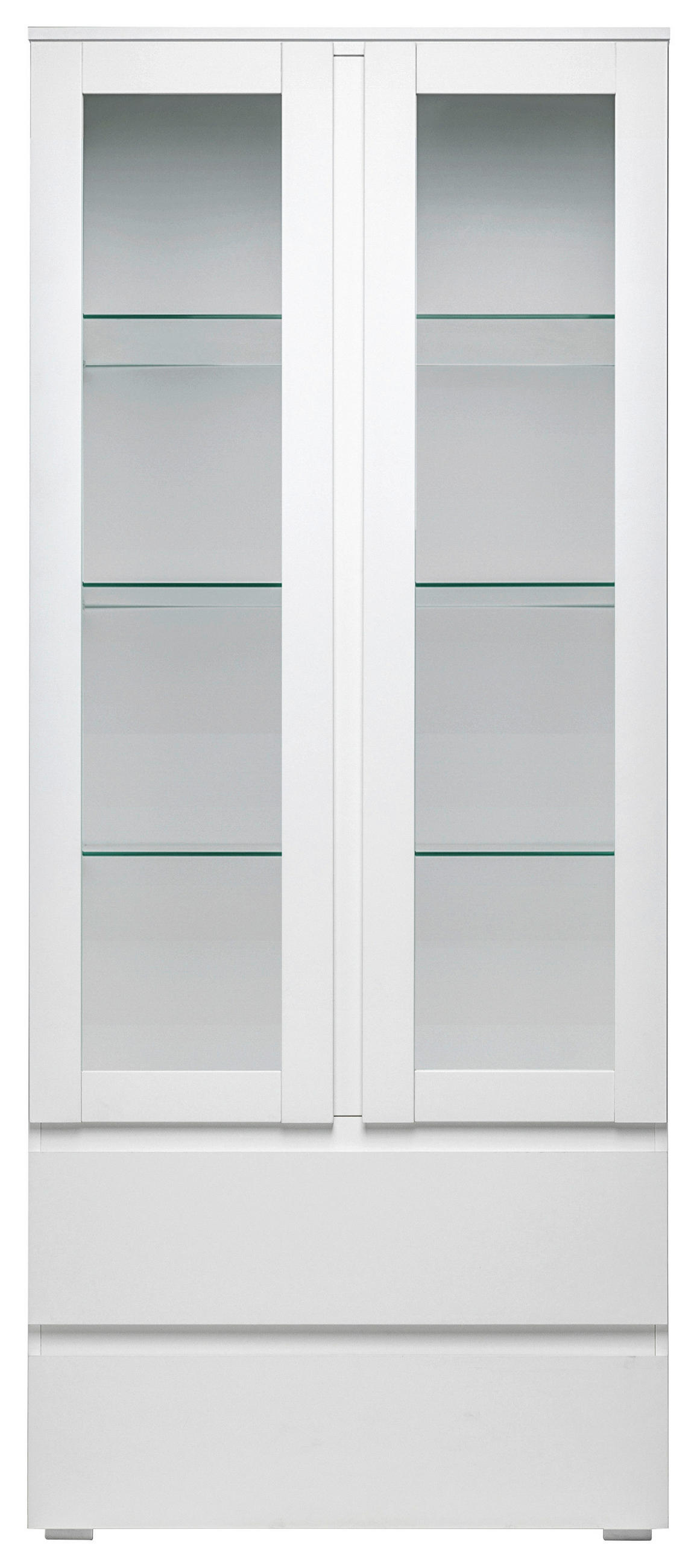 VITRINE in Weiß  - Silberfarben/Weiß, KONVENTIONELL, Glas/Holzwerkstoff (80/191/40cm) - MID.YOU