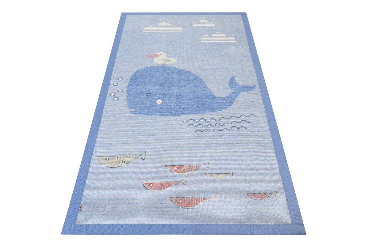 KINDERTEPPICH 70/140 cm Whale Buddy  - Blau/Pastellblau, Trend, Textil (70/140cm) - Esprit