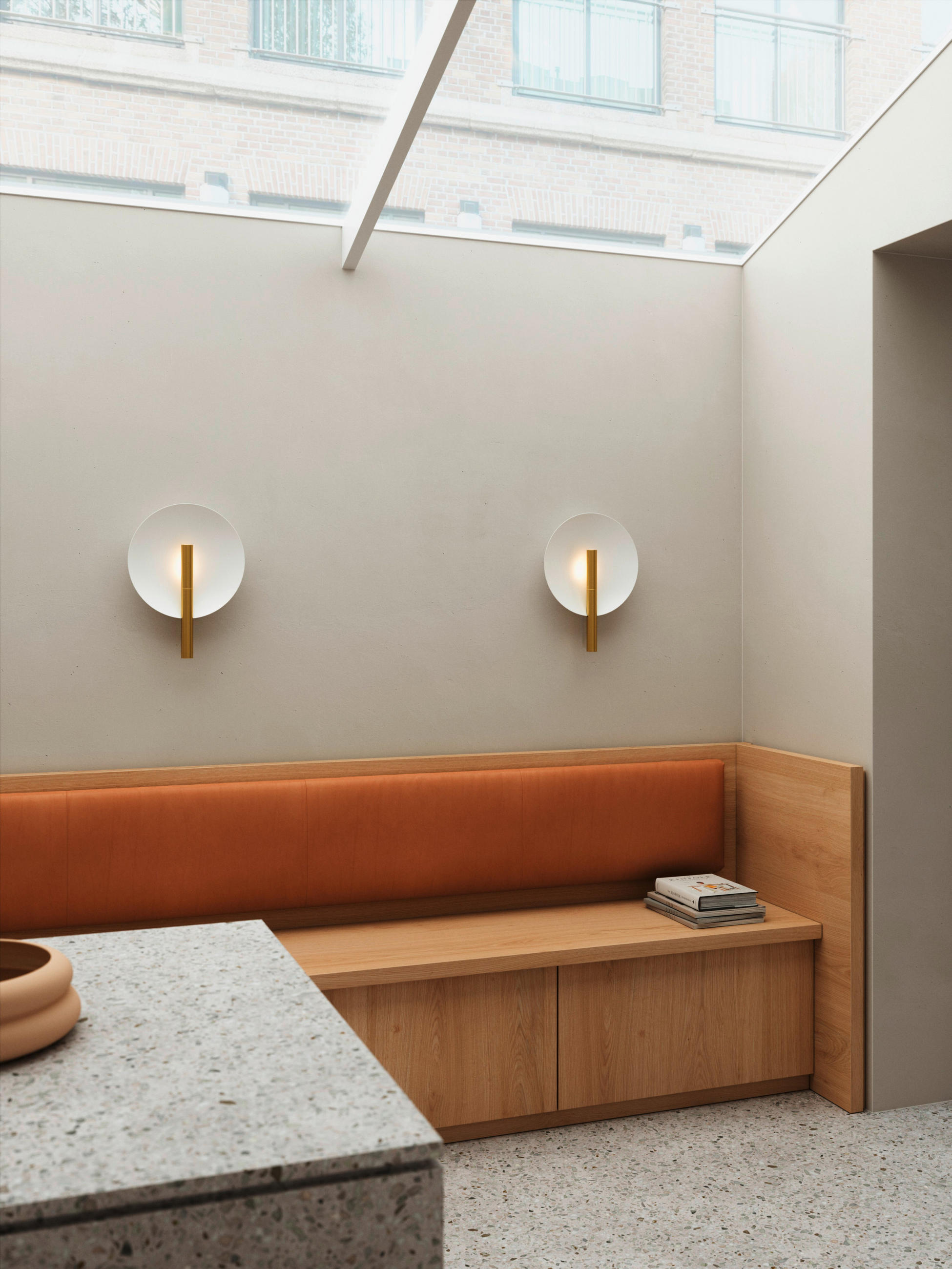 WANDLEUCHTE 31,6 cm  - Messingfarben/Weiß, Design, Metall (31,6cm) - Nordlux