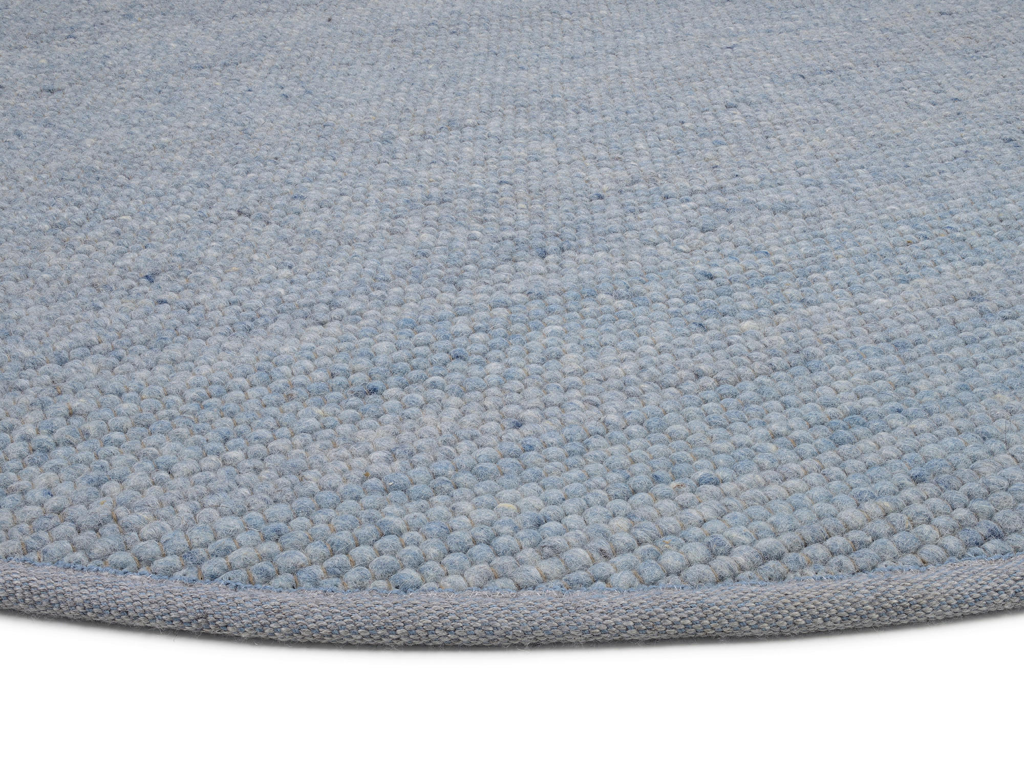 HANDWEBTEPPICH 200/200 cm Helsinki Blau, Grau  - Blau/Grau, Basics, Textil (200/200cm) - Linea Natura