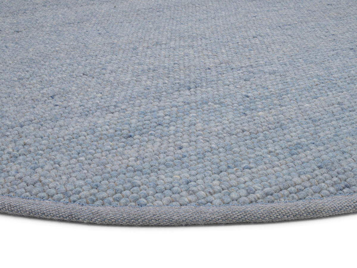 HANDWEBTEPPICH 200/200 cm Helsinki Blau, Grau  - Blau/Grau, Basics, Textil (200/200cm) - Linea Natura