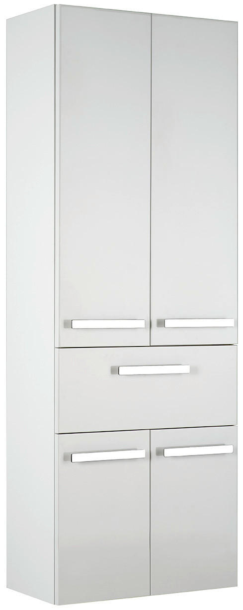 HOCHSCHRANK 60/168/33 cm  - Chromfarben/Weiß, KONVENTIONELL, Glas/Holzwerkstoff (60/168/33cm) - Sadena