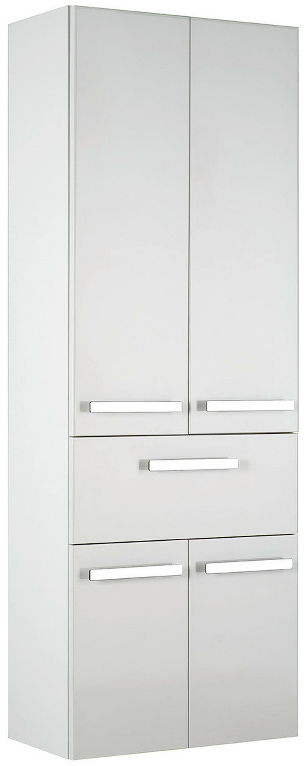 HOCHSCHRANK 60/168/33 cm  - Chromfarben/Weiß, KONVENTIONELL, Glas/Holzwerkstoff (60/168/33cm) - Sadena