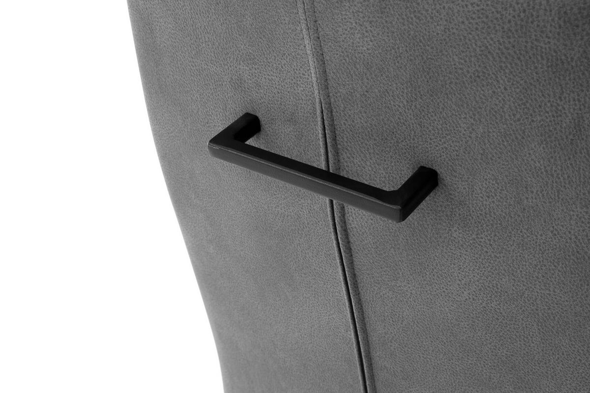 SCHWINGSTUHL  in Eisen Mikrofaser  - Dunkelgrau/Schwarz, MODERN, Textil/Metall (45/101/65cm) - Livetastic