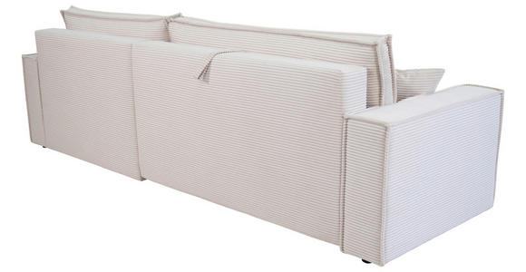 ECKSOFA inkl. Funktionen Creme Cord  - Creme/Schwarz, Design, Textil (267/141cm) - Xora