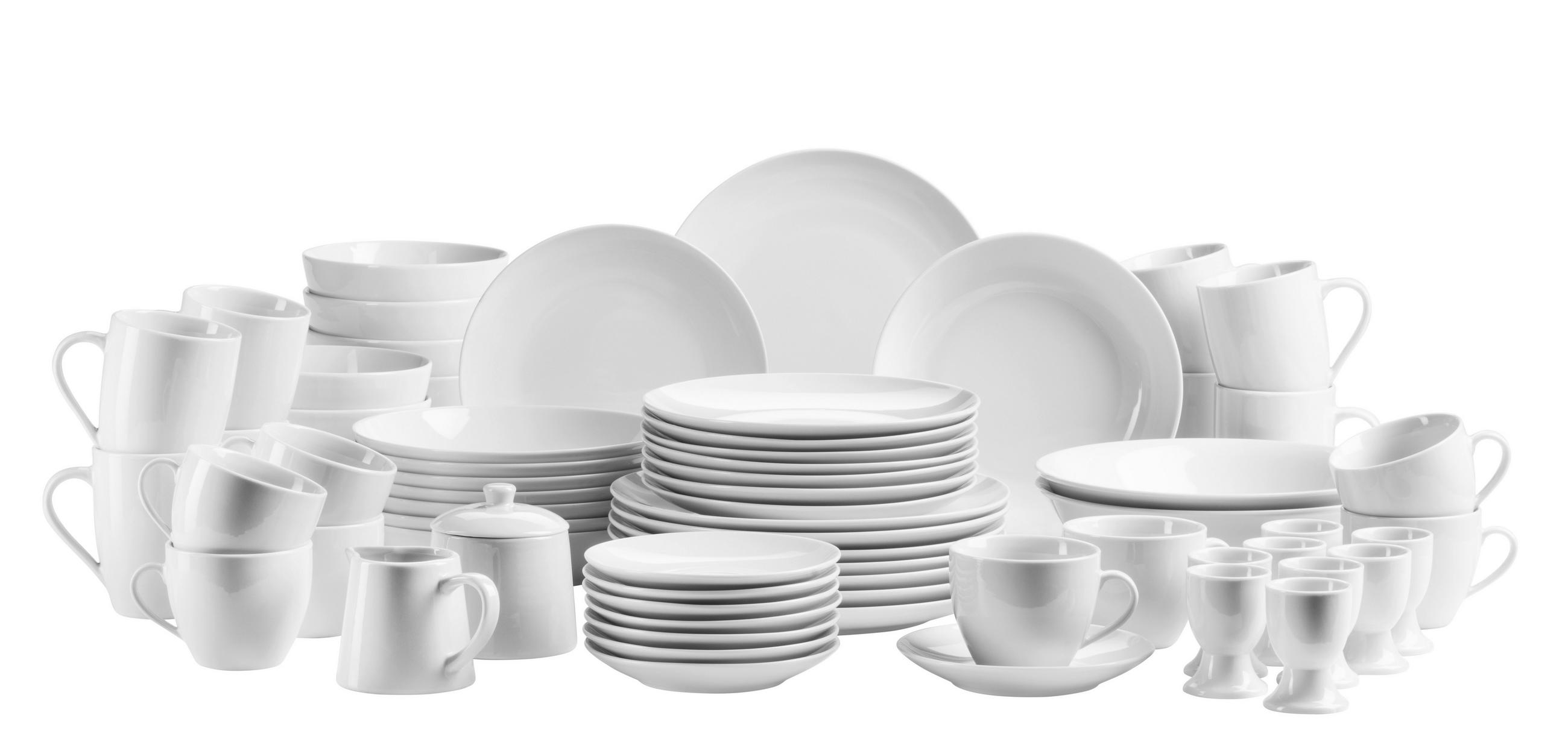 KOMBISERVICE Weiß Barca 68-teilig 8 Personen  - Weiß, Basics, Keramik - Mäser