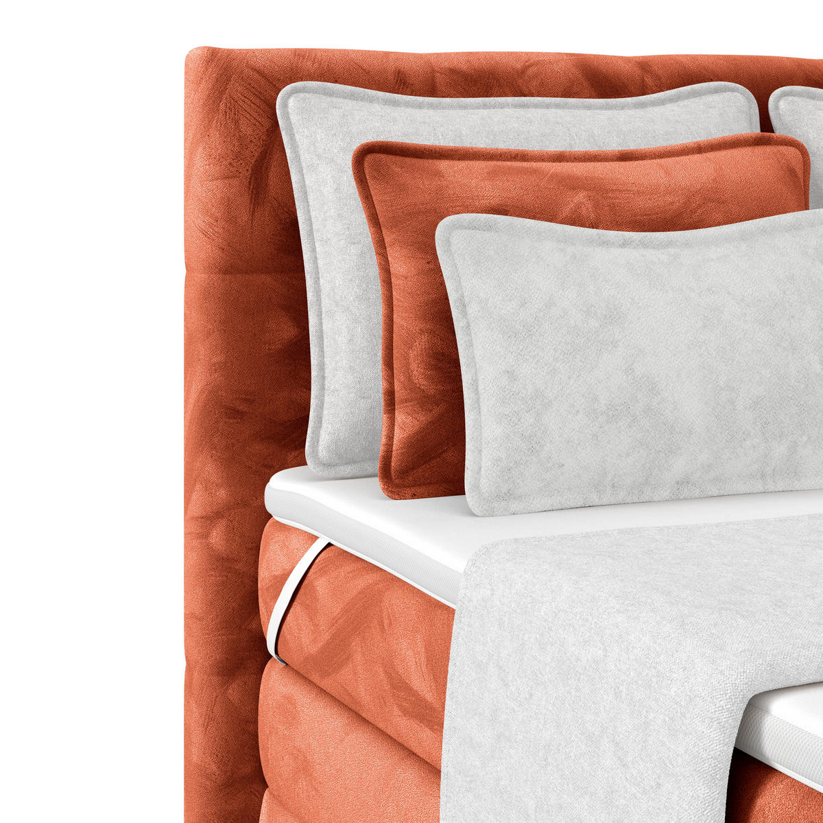 BOXSPRINGBETT 140/200 cm,  in Rostfarben, gepolstertes Kopfteil, Bettkasten, Topper, Matratzen, H4 + H4 = sehr fest  - Rostfarben, KONVENTIONELL, Holz/Holzwerkstoff (140/200cm) - Luca Bessoni