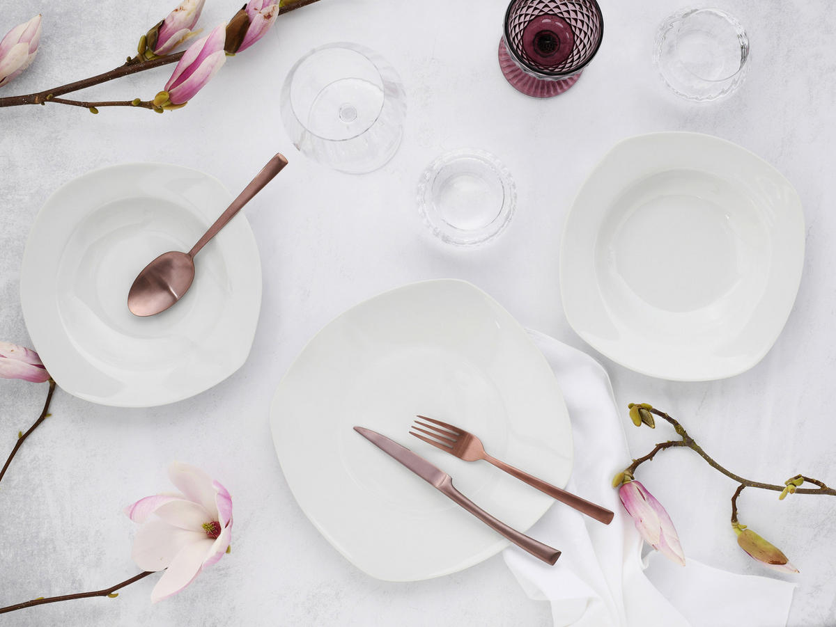 JÍDELNÍ SOUPRAVA, porcelán - bílá, Basics, keramika - Creatable