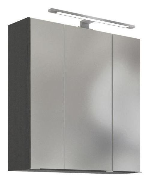 SPIEGELSCHRANK Graphitfarben - Alufarben/Graphitfarben, Basics, Glas/Holzwerkstoff (60/64/20cm) - MID.YOU
