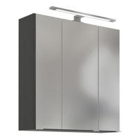 SPIEGELSCHRANK 60/64/20 cm  - Alufarben/Graphitfarben, Basics, Glas/Holzwerkstoff (60/64/20cm) - Held