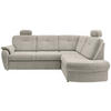 ECKSCHLAFSOFA in Chenille Beige  - Chromfarben/Beige, MODERN, Kunststoff/Textil (264/180cm) - Livetastic