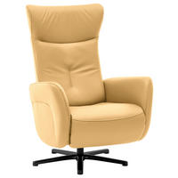 RELAXSESSEL in Leder Gelb  - Gelb/Schwarz, Design, Leder/Metall (76/112/83cm) - Beldomo Speed