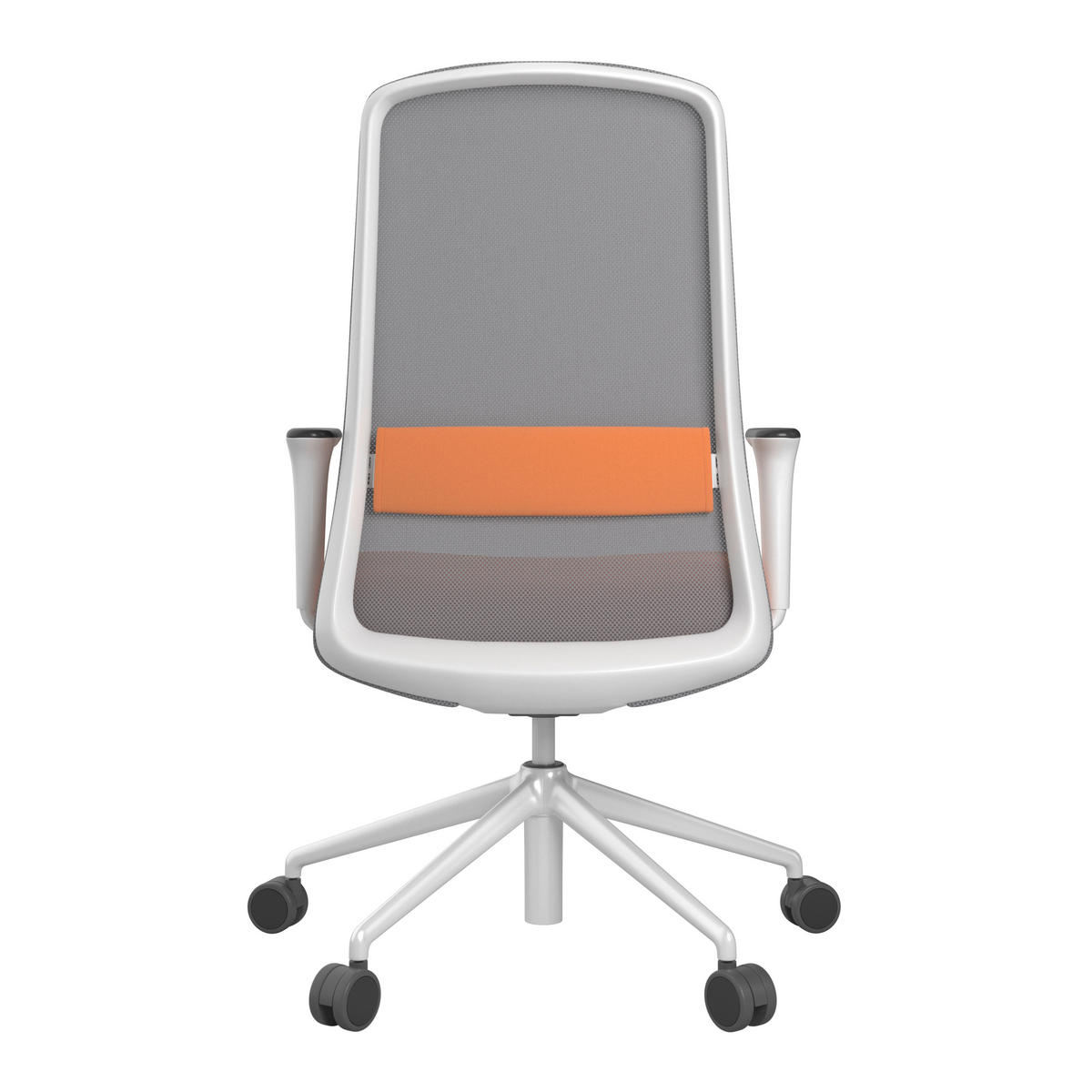 DREHSTUHL Grau, Orange, Weiß  - Orange/Weiß, MODERN, Kunststoff/Textil (70/103-115/70cm)