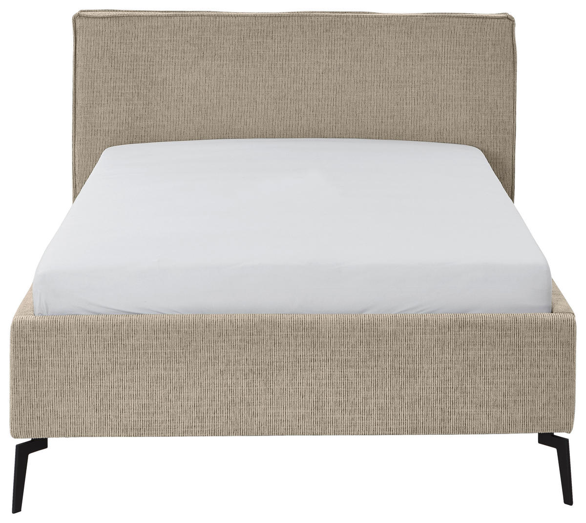 POLSTERBETT 140/200 cm  in Cappuccino  - Schwarz/Cappuccino, Design, Textil/Metall (140/200cm) - home24