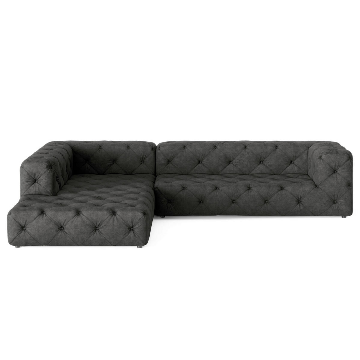 ECKSOFA Fresco in Mikrofaser Anthrazit  228/325 cm  - Anthrazit/Schwarz, Design, Kunststoff/Textil (228/325cm) - P & B