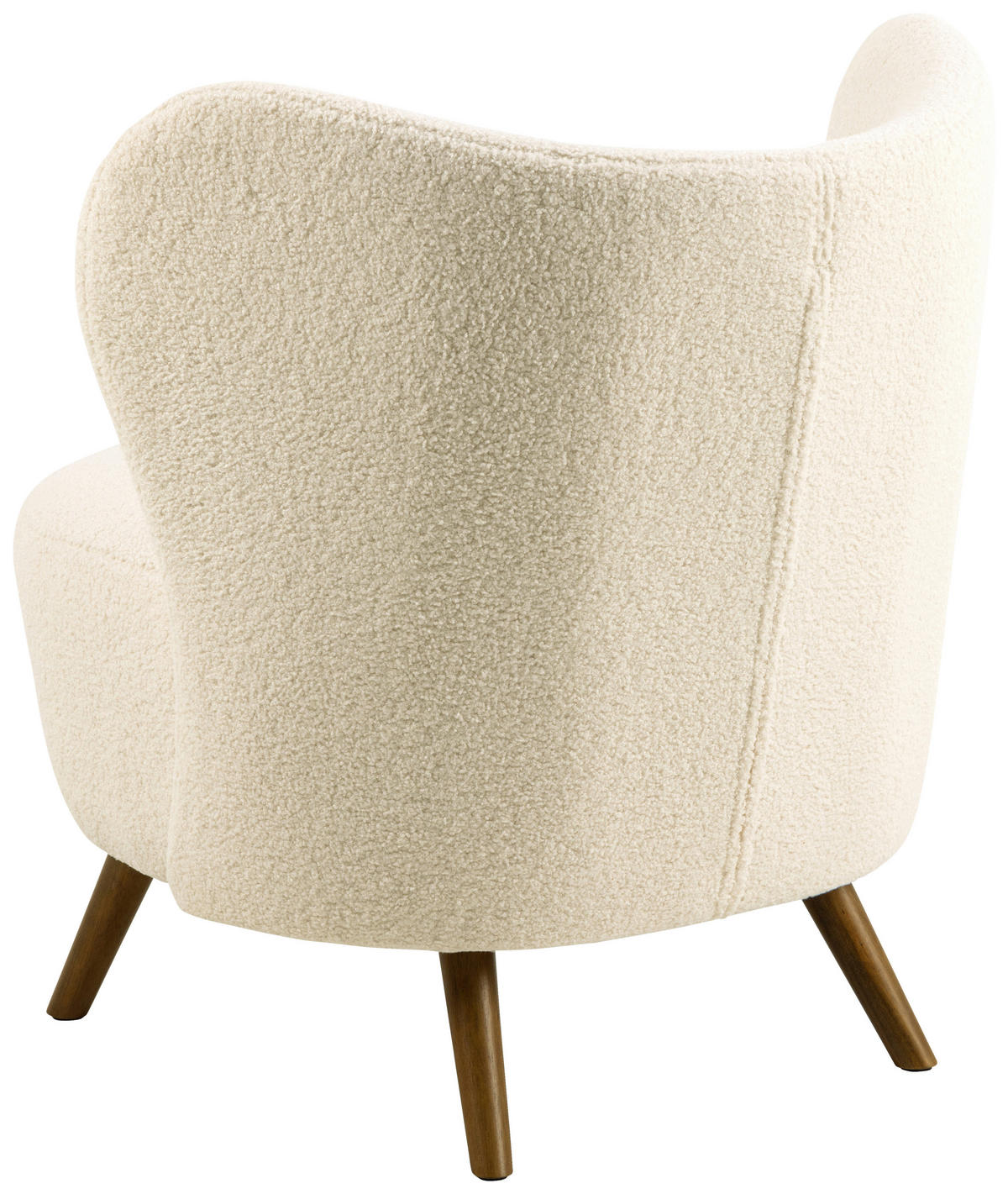 SESSEL in Teddystoff Creme  - Creme/Braun, Design, Holz/Textil (76/82/73cm) - Livetastic