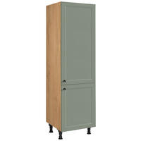 GERÄTEUMBAUSCHRANK 60/216,6/58 cm  in Grün  - Edelstahlfarben/Eichefarben, MODERN, Holzwerkstoff/Metall (60/216,6/58cm) - Nobilia