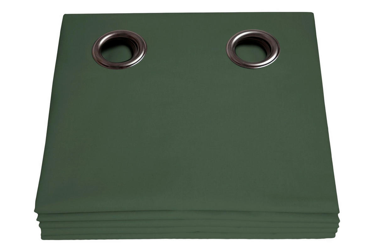 VERDUNKELUNGSVORHANG - Grün, Basics, Textil (135/260cm)